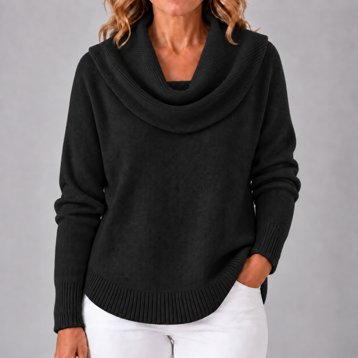 Marie | Elegant Cowl Neck Knit Sweater