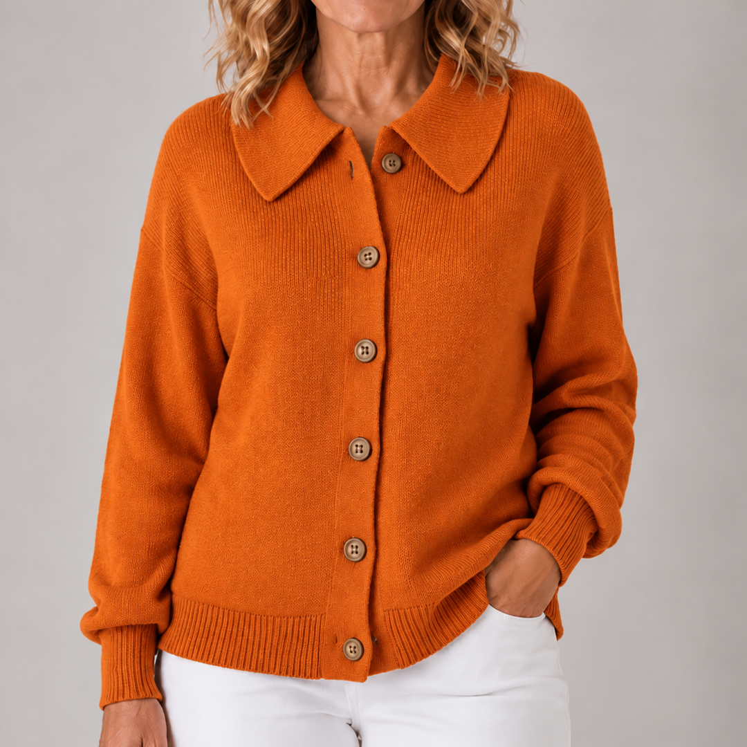 Amara | Classic Collared Knit Cardigan