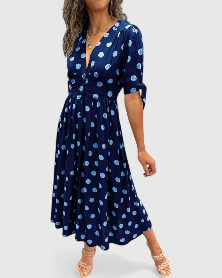 Colette | Sophisticated Polka Dot Dress