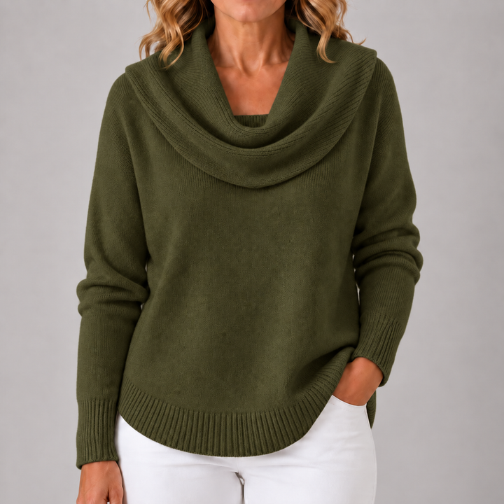 Marie | Elegant Cowl Neck Knit Sweater