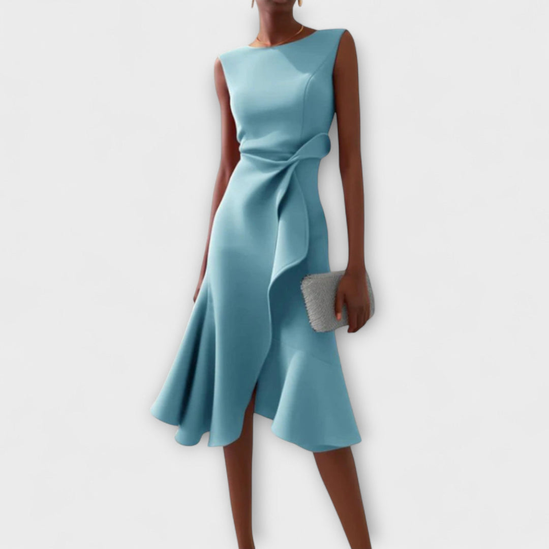 Eleanor | Women’s Draped Asymmetric Midi Dress
