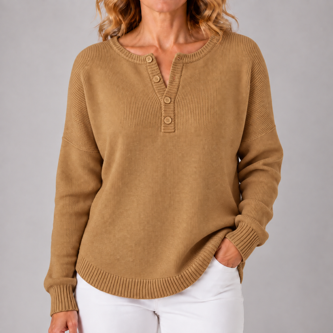 Monica | Classic Button Knit Sweater