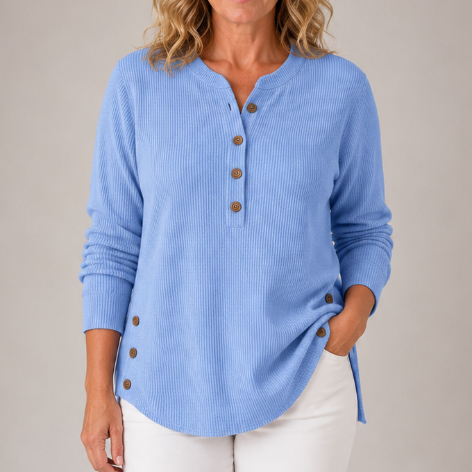 Renata | Ribbed Button Detail Tunic