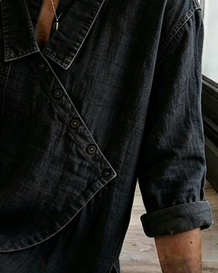 Veronica | Denim Button-Up Blouse
