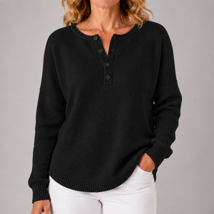 Monica | Classic Button Knit Sweater