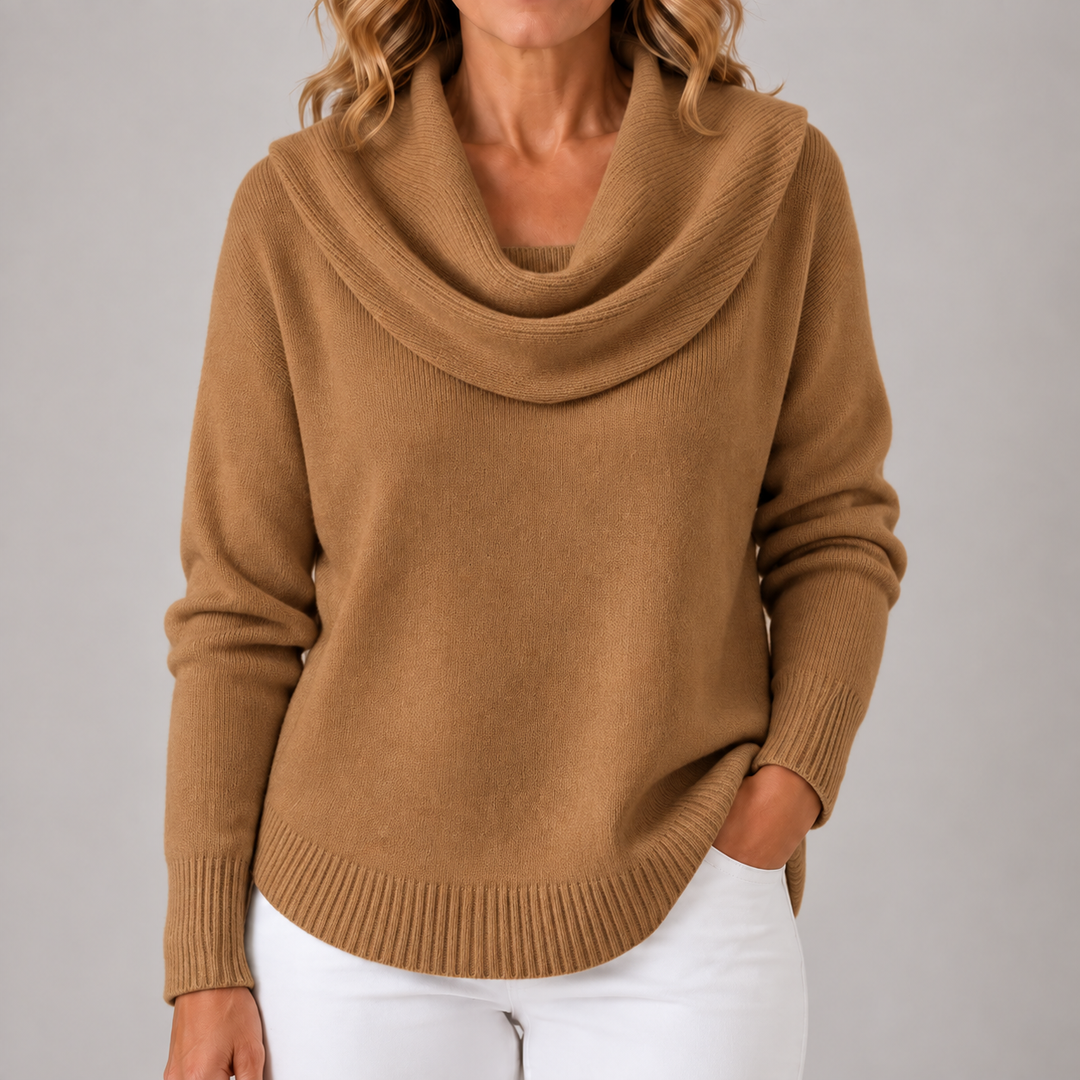 Marie | Elegant Cowl Neck Knit Sweater