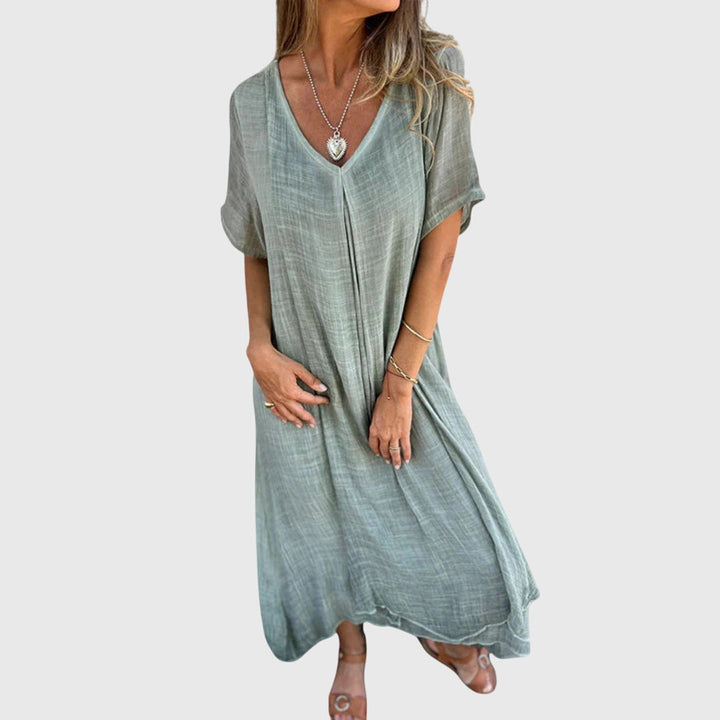 Fiona – Elegant Lightweight V-Neck Dress