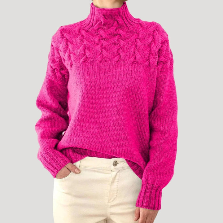 Denise | Cable Knit High-Neck Sweater