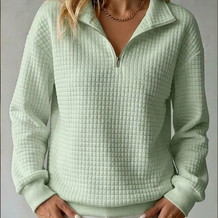 Tina | Quilted Quarter-Zip Sweater