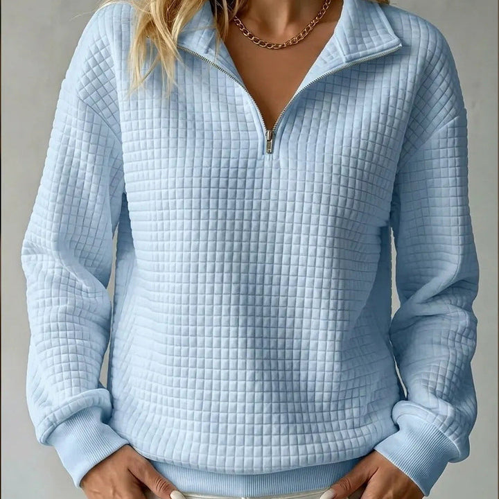 Tina | Quilted Quarter-Zip Sweater