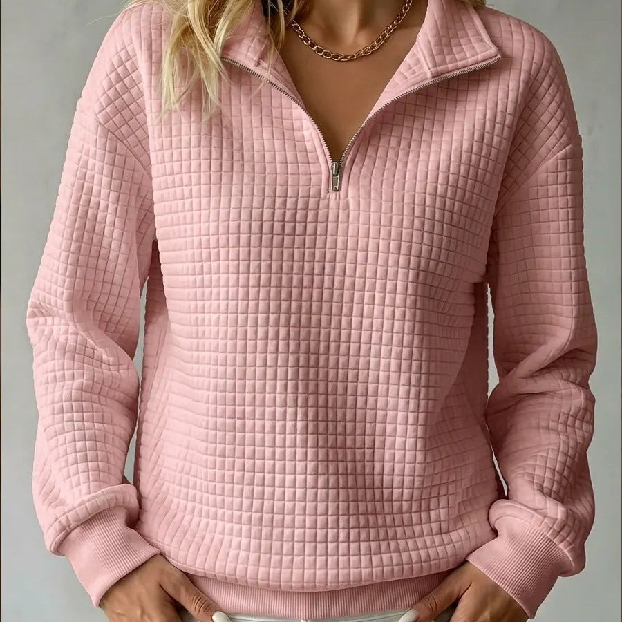 Tina | Quilted Quarter-Zip Sweater