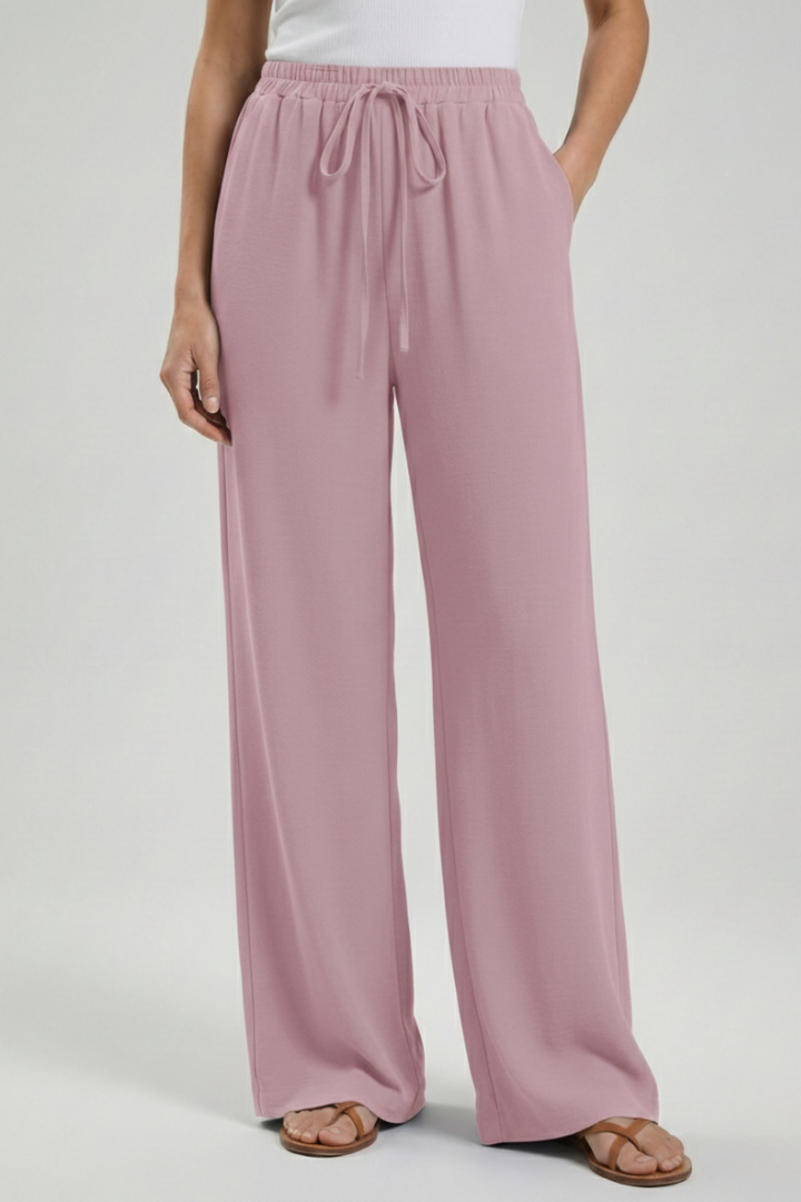 Claire | Women’s Palazzo Trousers with Drawstring Waist and Side Pockets