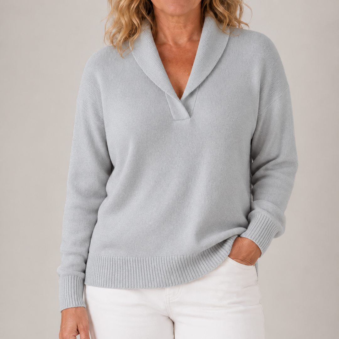 Isabelle | Elegant Shawl Collar Knit Sweater