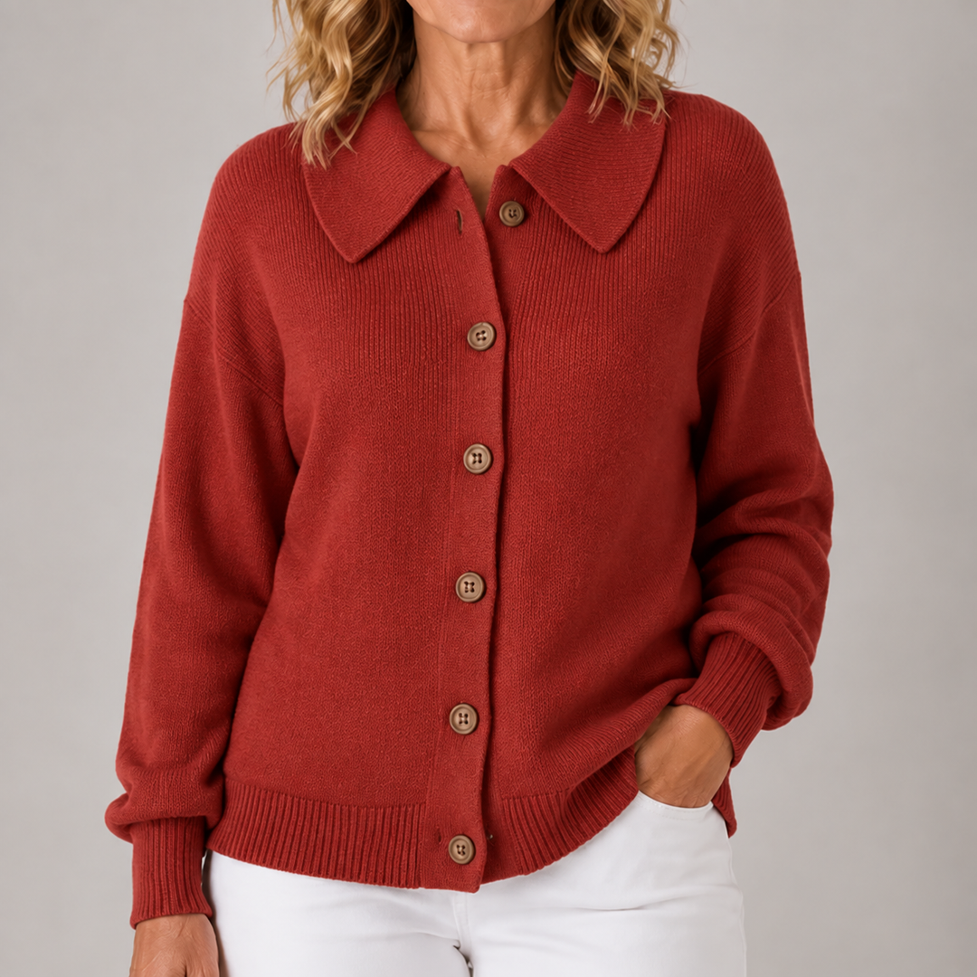 Amara | Classic Collared Knit Cardigan