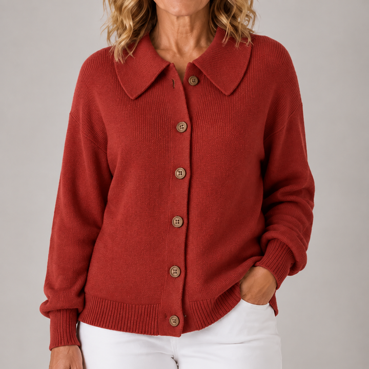 Amara | Classic Collared Knit Cardigan