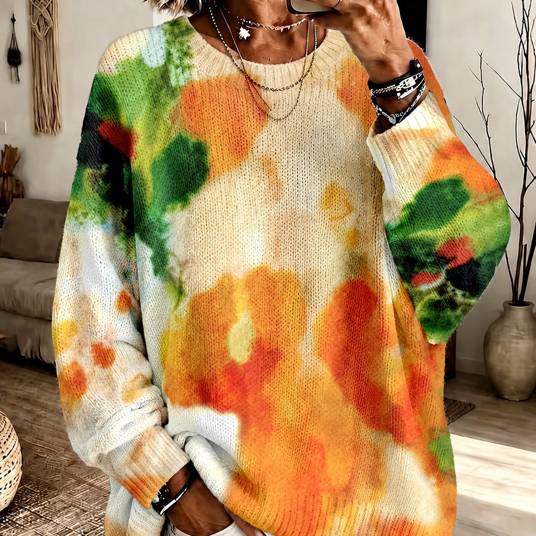 Elorinda™ | Tie-Dye Round-Neck Sweater