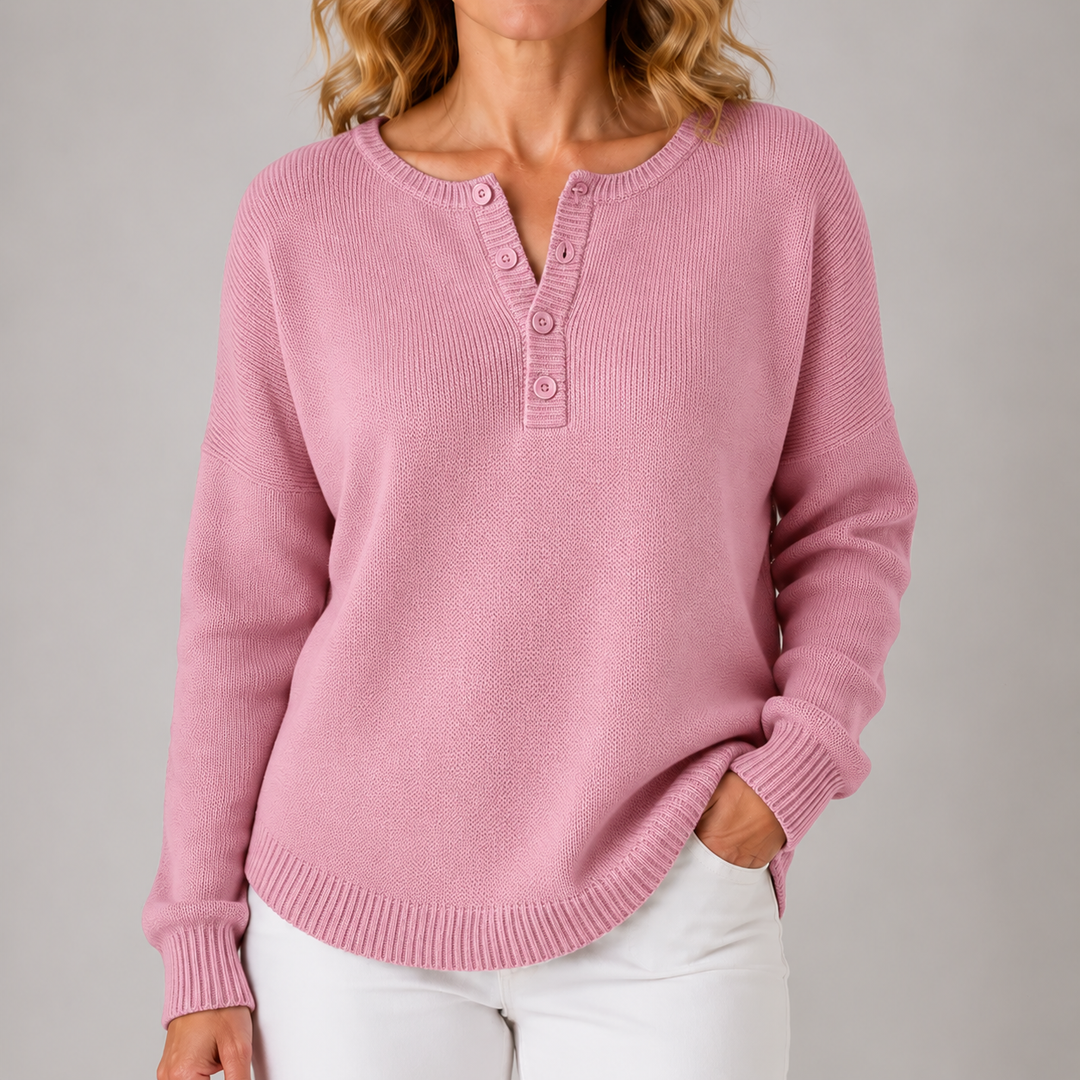 Monica | Classic Button Knit Sweater