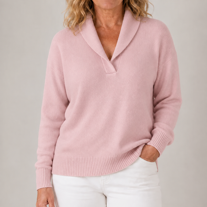 Isabelle | Elegant Shawl Collar Knit Sweater