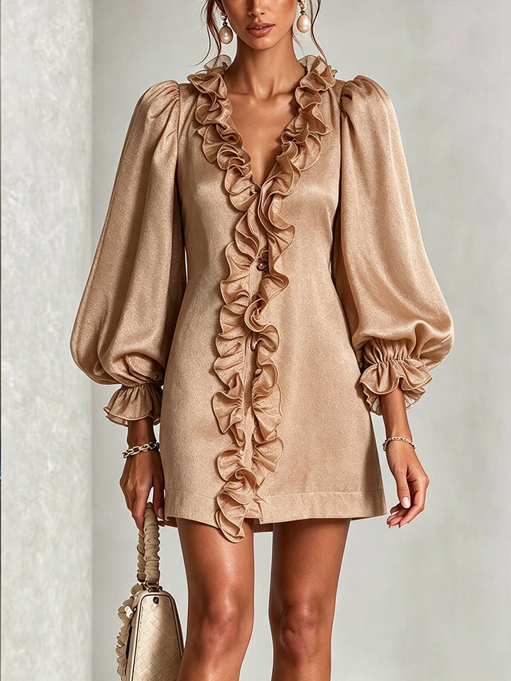 Emery™ | Elegant Ruffle Detail Mini Dress