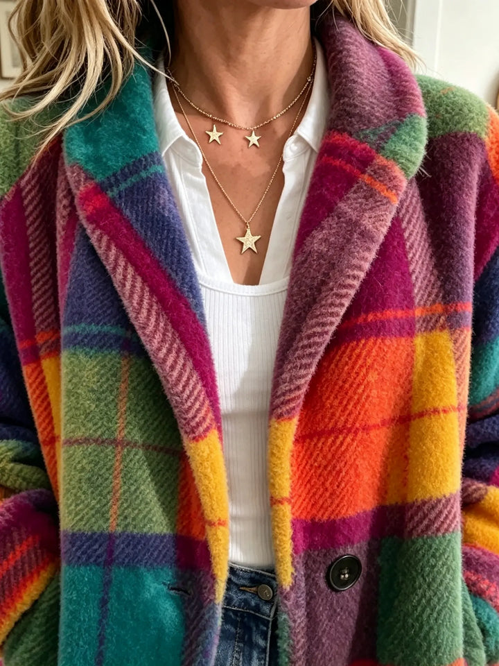 Plumette™ | Colorblock Plaid Coat