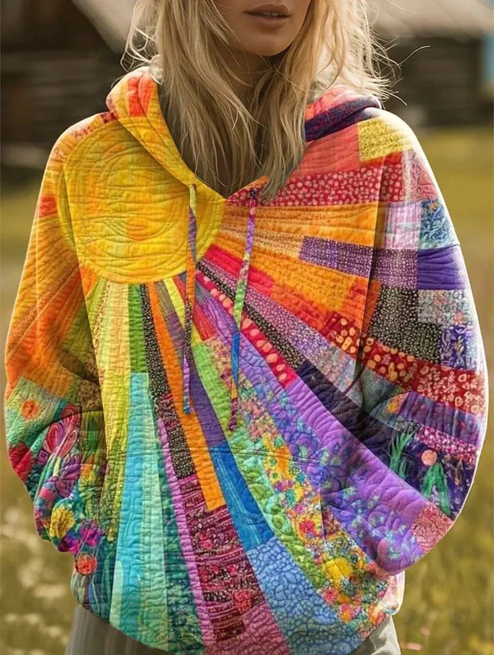 Adriana™ | Bohemian Multicolor Patchwork Hoodie